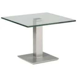 Beistelltisch in Metall, Glas 60/60/46-65 cm