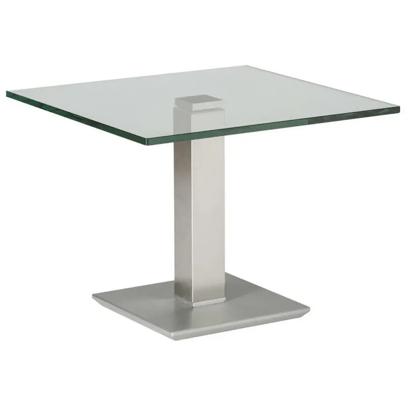 Beistelltisch in Metall, Glas 60/60/46-65 cm