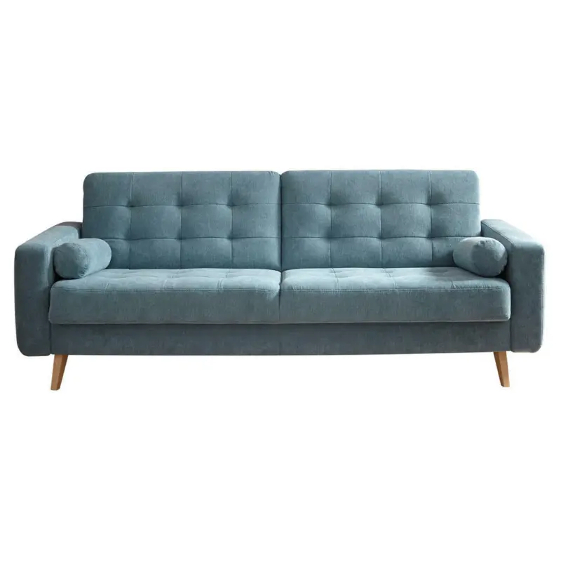 Schlafsofa in Mikrovelours Blau