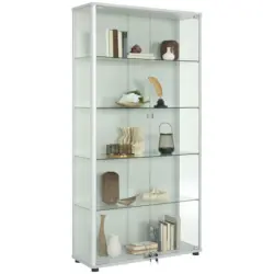 Vitrine in Klar, Hellgrau