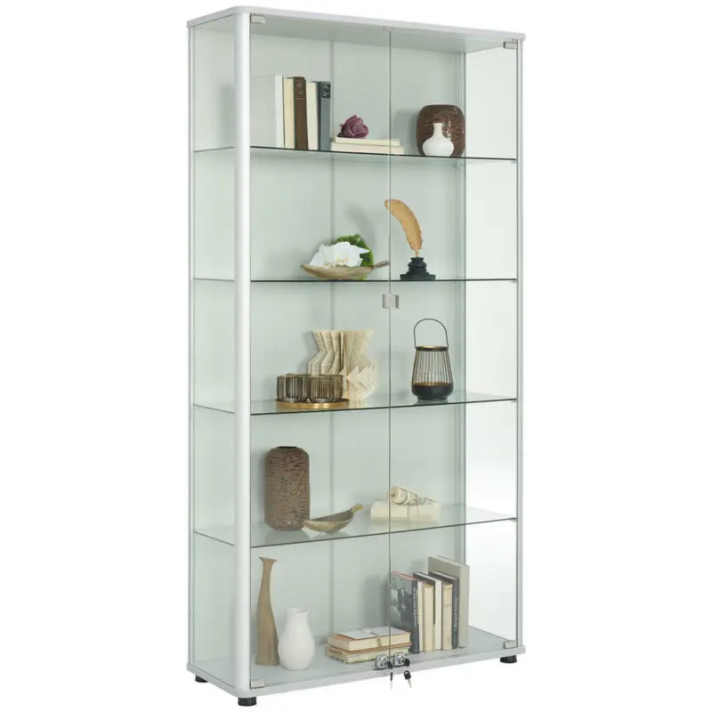 Vitrine in Klar, Hellgrau