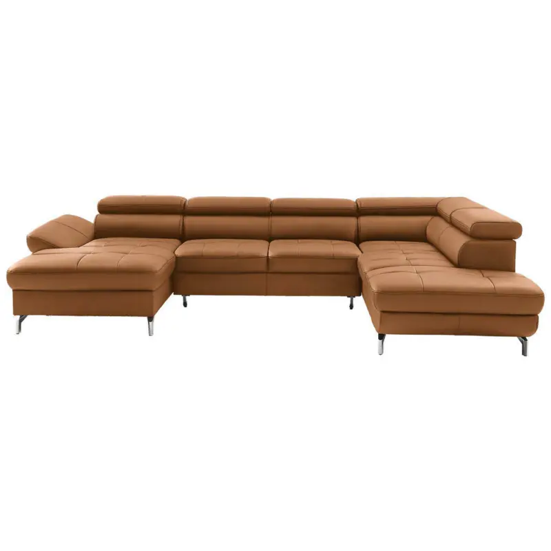 Wohnlandschaft in Echtleder Currygelb