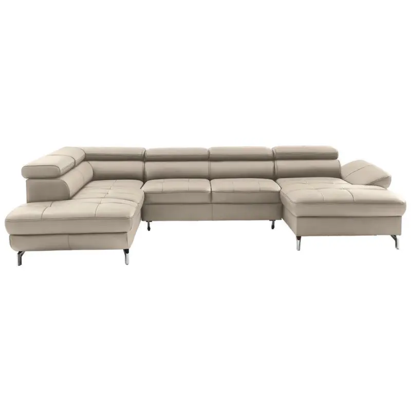 Wohnlandschaft in Echtleder Creme