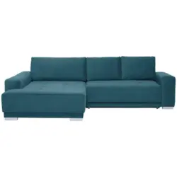 Ecksofa in Samt Blau
