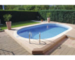 Hornbach Einbaupool Stahlwandpool-Set Kwad Palma oval 490x300x120 cm inkl. Sandfilteranlage, Skimmer & Anschlussschlauch weiß