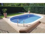 Hornbach Einbaupool Stahlwandpool-Set Kwad Palma oval 490x300x120 cm inkl. Sandfilteranlage, Skimmer & Anschlussschlauch weiß