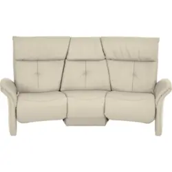 Trapezsofa in Echtleder Creme