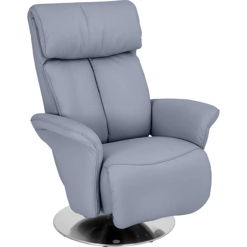 Relaxsessel in Leder Hellblau