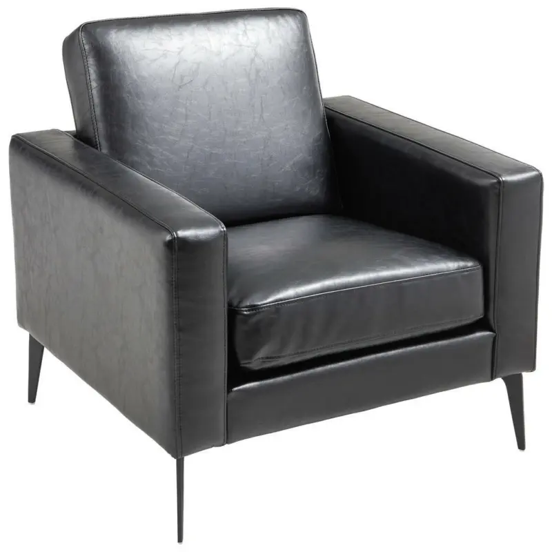Sessel in Lederlook Schwarz