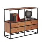 XXXLutz Lauterach - Ihr M&ouml;belhaus bei Bregenz Regal 100/80/35 cm Schwarz, Akaziefarben