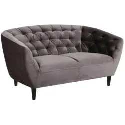 Chesterfield-Sofa in Samt Dunkelgrau