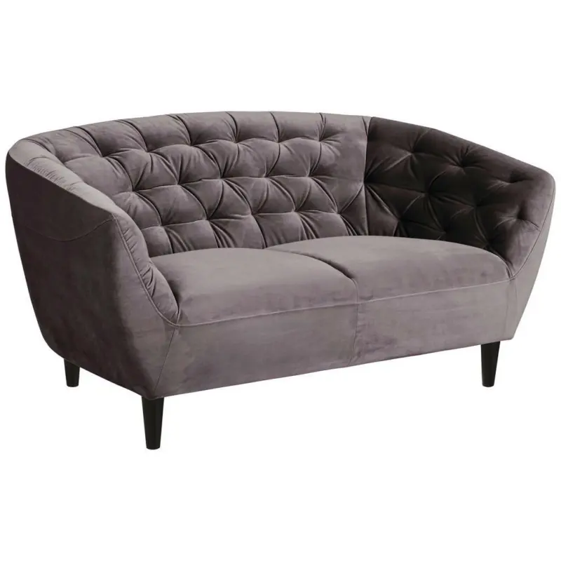 Chesterfield-Sofa in Samt Dunkelgrau