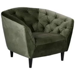 Chesterfield-Sessel in Samt Dunkelgrün