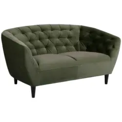 Chesterfield-Sofa in Samt Dunkelgrün