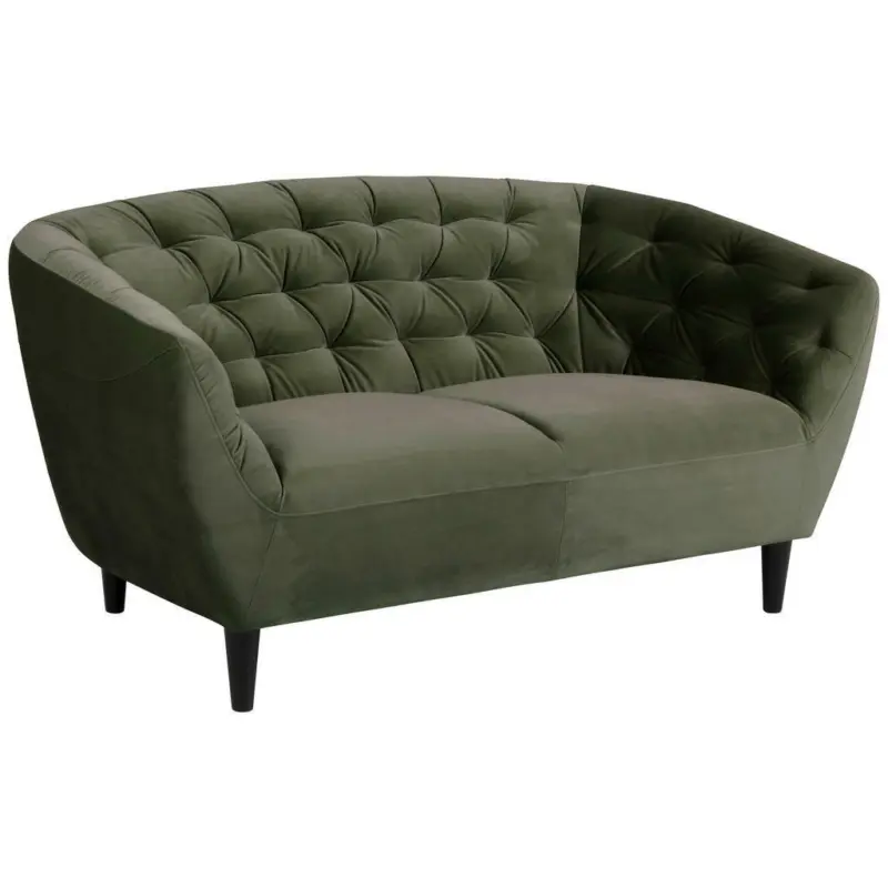 Chesterfield-Sofa in Samt Dunkelgrün