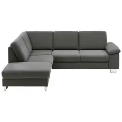 Ecksofa in Webstoff Anthrazit