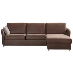 Ecksofa in Flachgewebe Braun