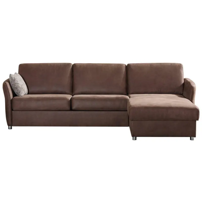 Ecksofa in Flachgewebe Braun