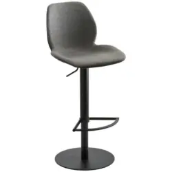 Barhocker in Metall, Textil Anthrazit, Schwarz