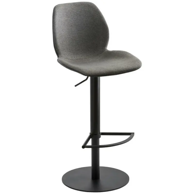 Barhocker in Metall, Textil Anthrazit, Schwarz