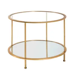 Beistelltisch in Metall, Glas 60/60/45 cm