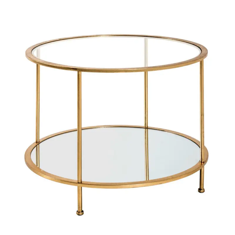 Beistelltisch in Metall, Glas 60/60/45 cm