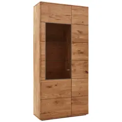Vitrine in massiv Eiche Eichefarben