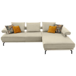 Ecksofa in Echtleder Creme