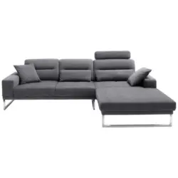 Wohnlandschaft in Webstoff Grau