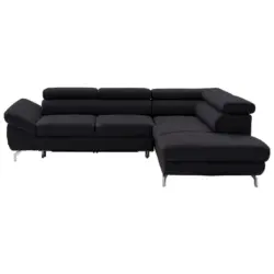 Ecksofa in Echtleder Dunkelbraun