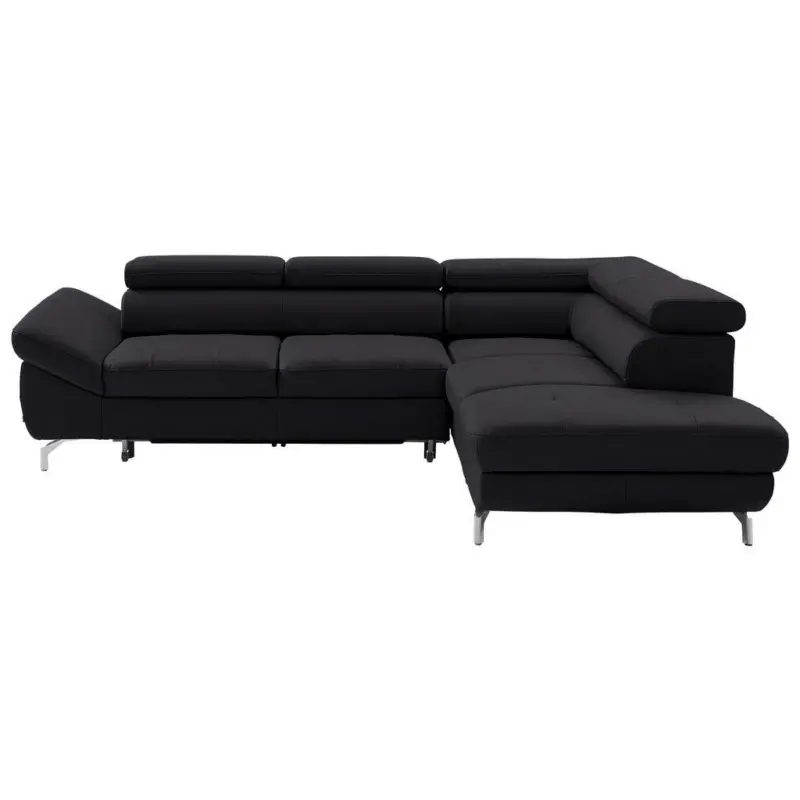 Ecksofa in Echtleder Dunkelbraun
