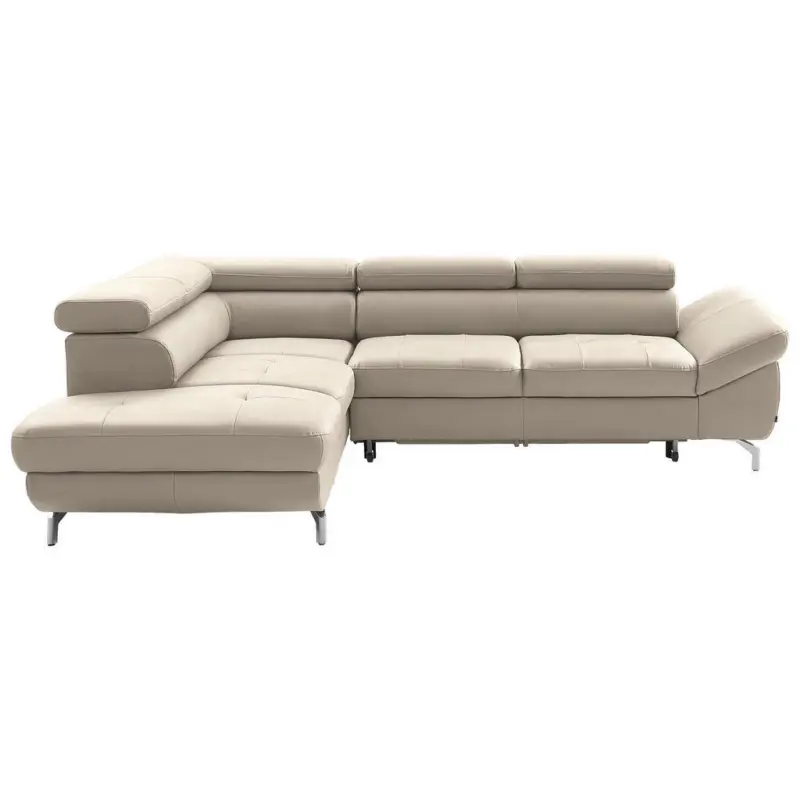 Ecksofa in Echtleder Creme