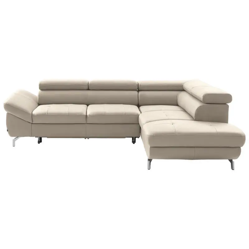 Ecksofa in Echtleder Creme