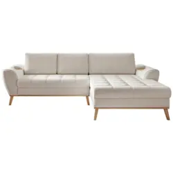 Ecksofa in Webstoff Creme