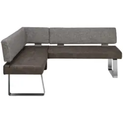 Eckbank 156/226 cm in Grau, Edelstahlfarben