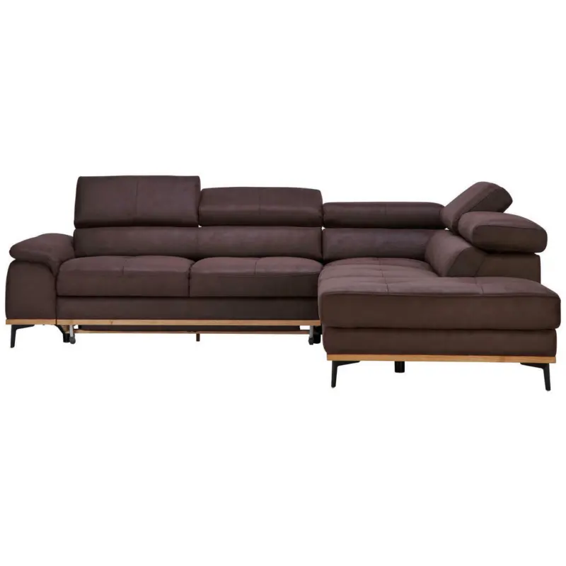 Ecksofa in Lederlook Dunkelbraun