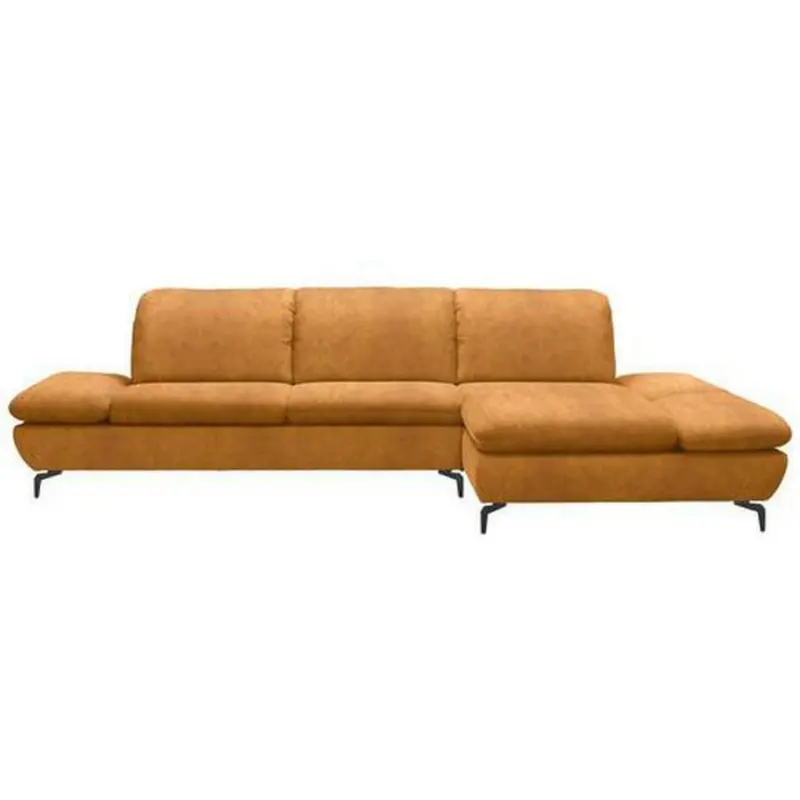 Ecksofa in Flachgewebe Currygelb