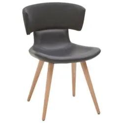 Stuhl in Flachgewebe Echtleder pigmentiert