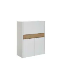 Sekretär in Weiß, Eichefarben