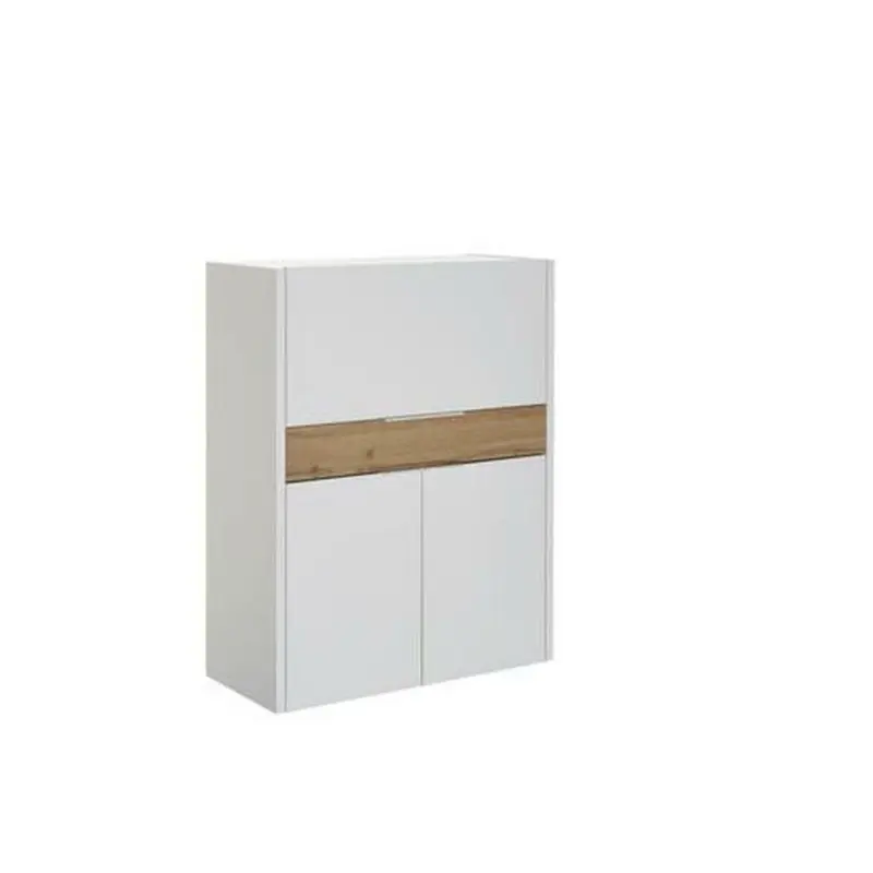 Sekretär in Weiß, Eichefarben