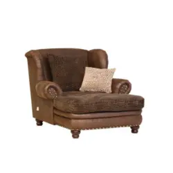 Ohrensessel in Mikrofaser Dunkelbraun