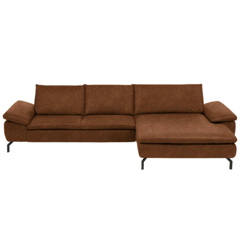 Ecksofa in Mikrofaser Cognac