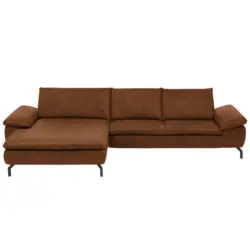 Ecksofa in Mikrofaser Cognac