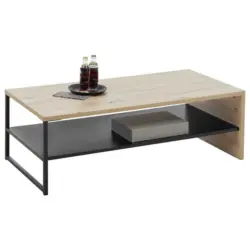 Couchtisch in Metall, Holzwerkstoff 120/60/40 cm