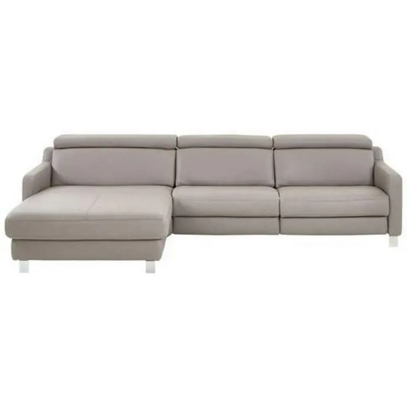 Ecksofa in Echtleder Grau