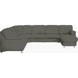 Wohnlandschaft in Echtleder Grau