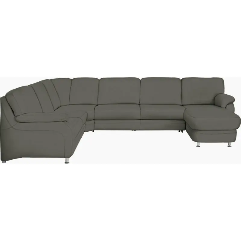 Wohnlandschaft in Echtleder Grau