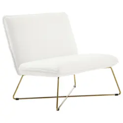 Sessel in Samt Creme, Goldfarben