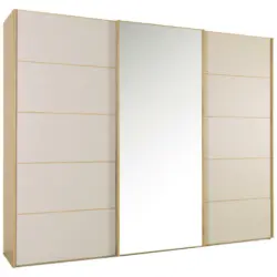 Schwebetürenschrank in Eichefarben, Champagner