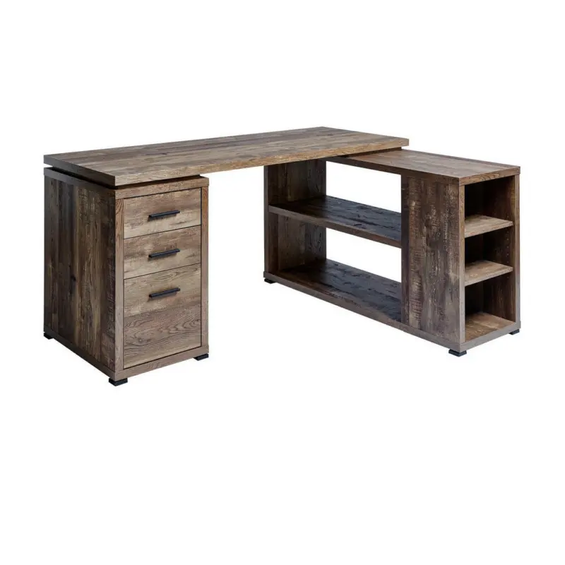 Eckschreibtisch 152,4/120/75,3 cm in Schwarz, Eichefarben